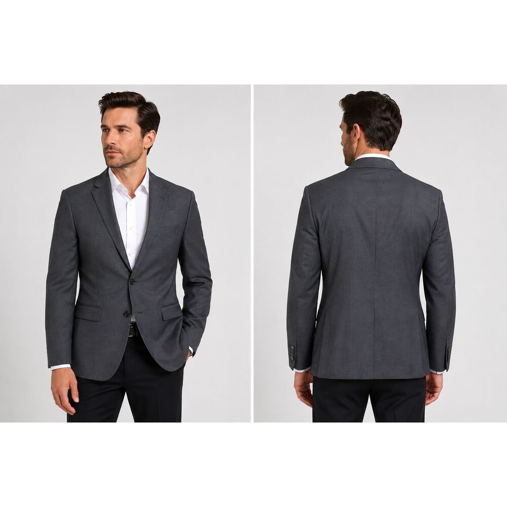 Express Photographer Slim Fit Blazer Men’s 40R Gray Wool Blend Sport Coat